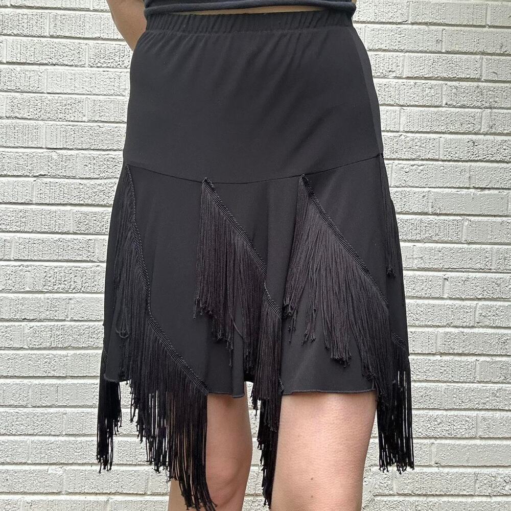 Dancelife Y2K Black Flapper Style Mini Skirt